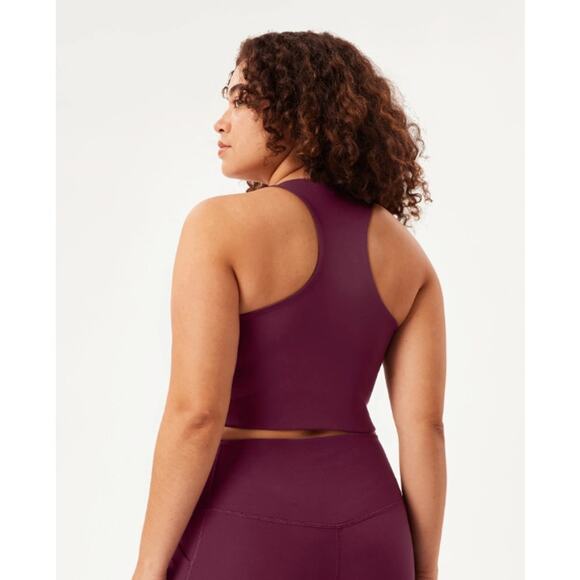 Girlfriend Collective Paloma Racerback Sports Bra in Plum, Size Large - Picture 3 of 7